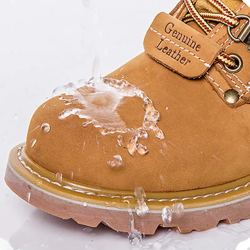 Genuine Leather Men Boots Fashion Military Cow  Leather Mens Safety Boots Tooling Boots
