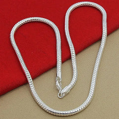 925 Sterling Silver 16/18/20/24/22/24/26/30 Inch 3mm Snake Chain Necklace For Woman