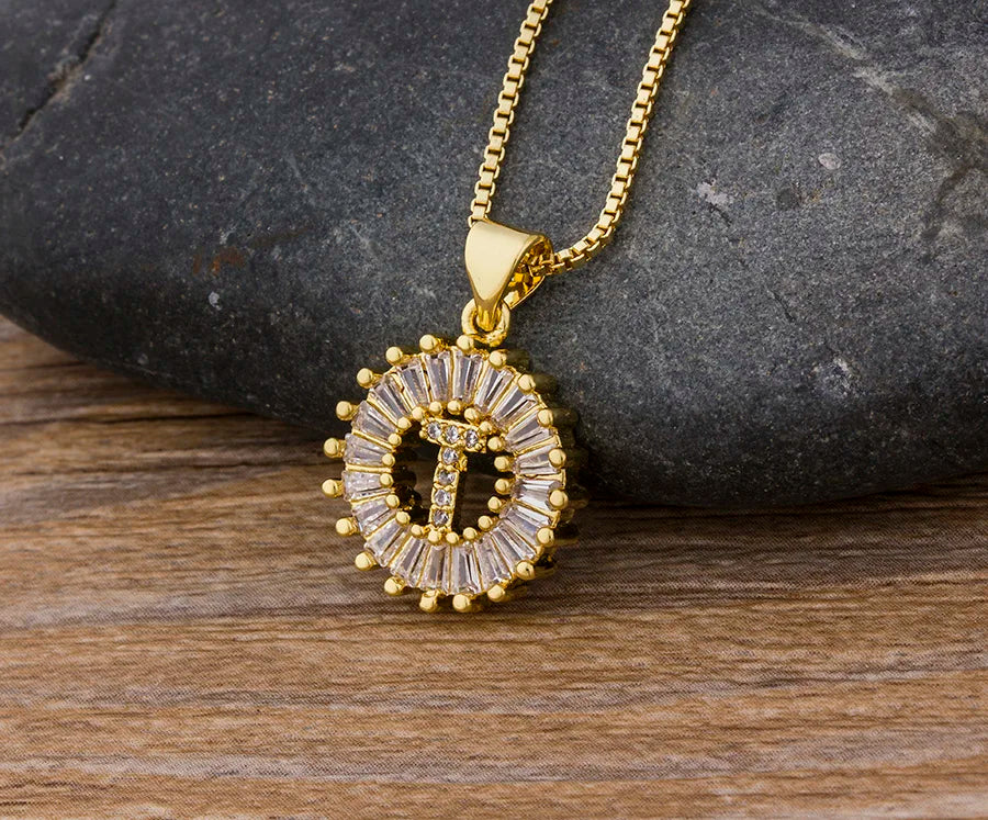 NIdin Hot Sale 2 Colors Initial Letter Pendant 26 Letters Charm Name Necklace Top Quality Copper Zircon Jewelry Birthday Gift