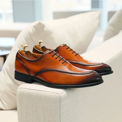 Elegant Genuine Leather British Toe Men's Shoes Carved Business Shoes For Men