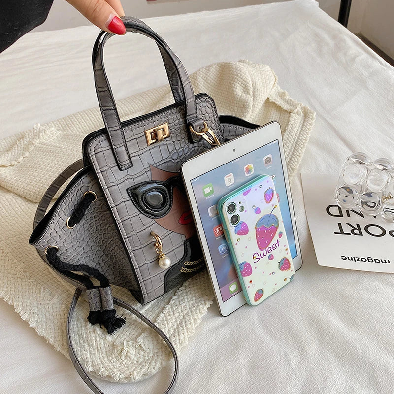 Fashion Personality Beauty Shoulder Bag Women's Pearl Crossbody Bag PU Leather