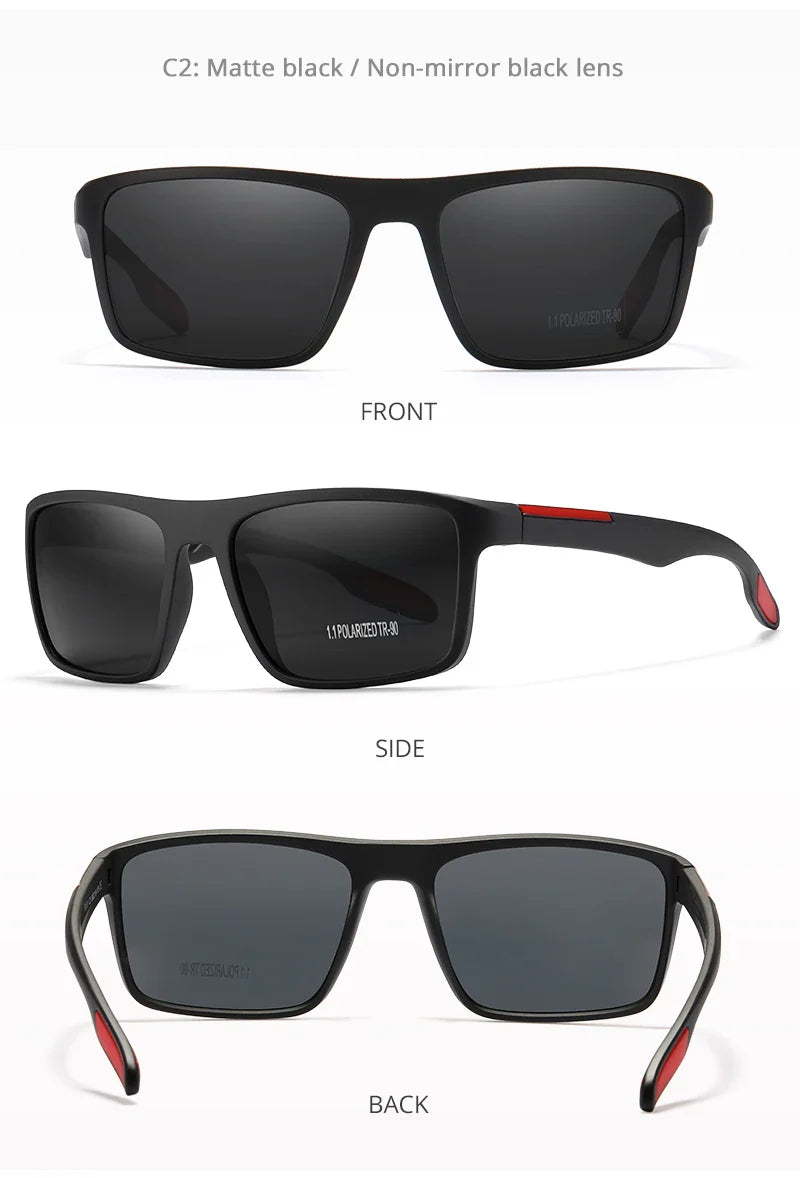 KDEAM Rectangular Ultra Light Sports Sunglasses Men Polarized TAC 1.1mm Thickness Lens Driving Sun Glasses Women Cat.3