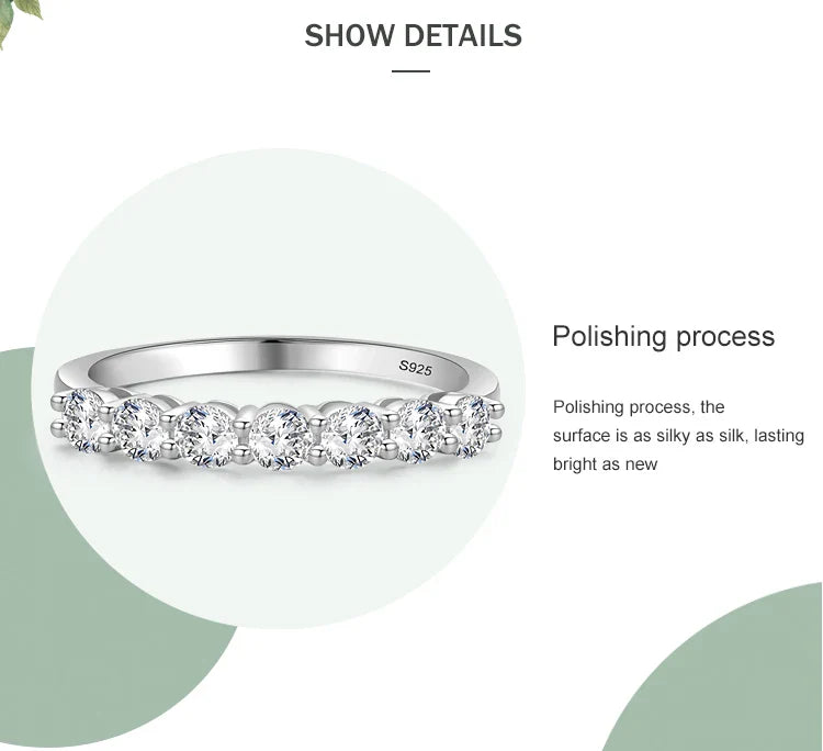 Ailmay 100% 925 Sterling Silver Stackable Round  Dazzling Cubic Zirconia Rings for Women Wedding Engagement Jewelry Gift