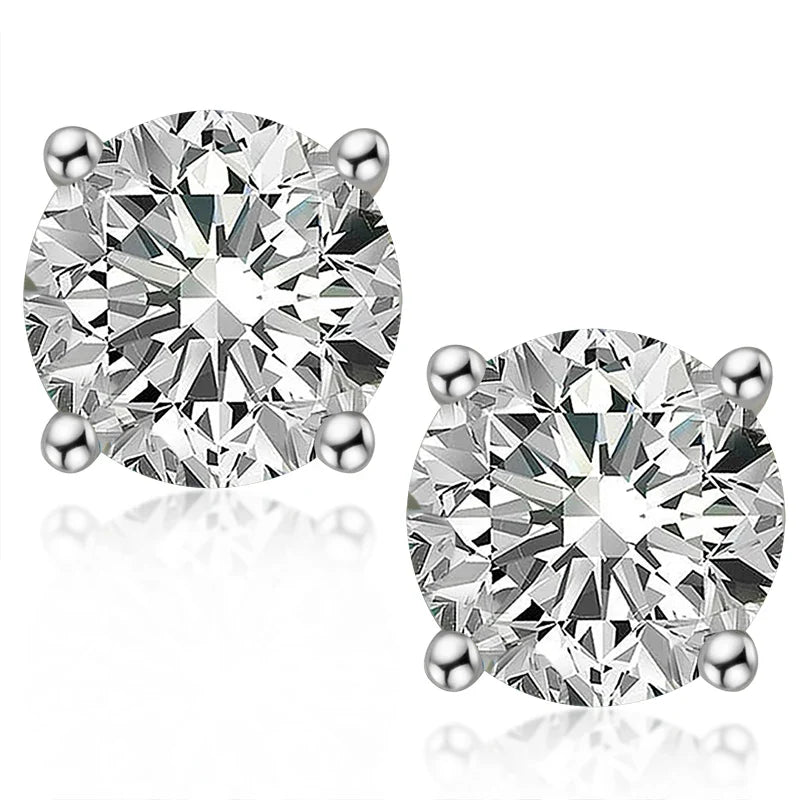 IOGOU 3mm/4mm/5mm/6.5mm/8mm/9mm/10mm/11mm Certified D VVS1 Moissanite Stud Earrings 925 Silver Earrings For Women Men Jewelry