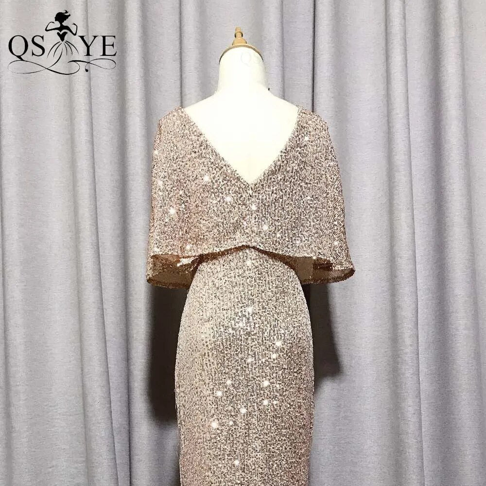 Evening wear Dresses: Mermaid Short Sleeves V Neck Evening Dress