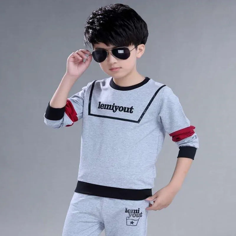 2025 Boys clothes spring suit casual boys clothing sets autumn letter children clothing kids tracksuit 5 6 7 8 9 10 11 12 year