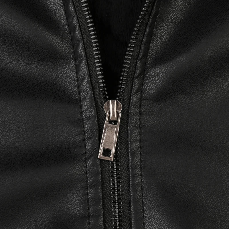 Mens Vintage Motorcycle Jacket Men Fashion Biker Leather Jacket Male