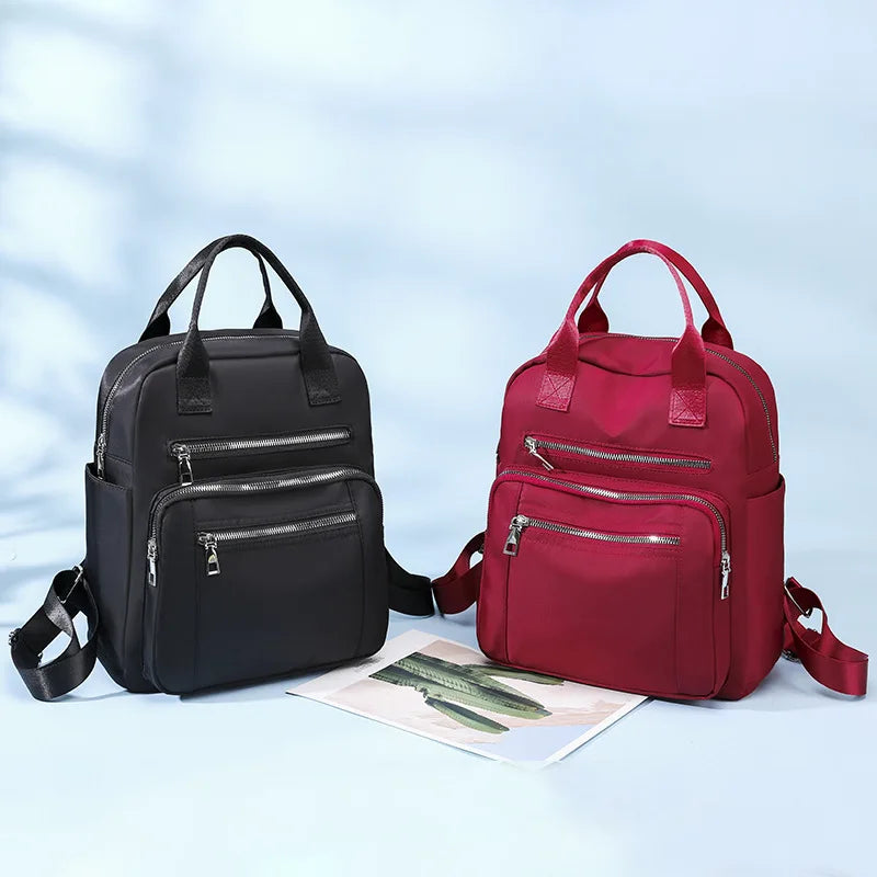 Women Backpack Travel Casual Waterproof Oxford Shoulder Bags Female Large Capacity Handbag Rucksack Black Purse School Pack