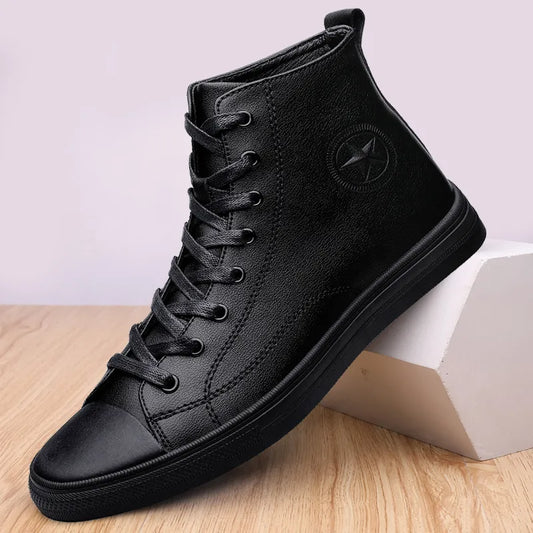 Black Warm Fur Men Boots Fashion Genuine Leather women Boots