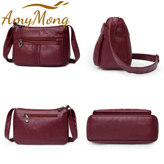 Fashion All-match Solid Color Messenger Bag High Capacity Womens Shoulder Bags