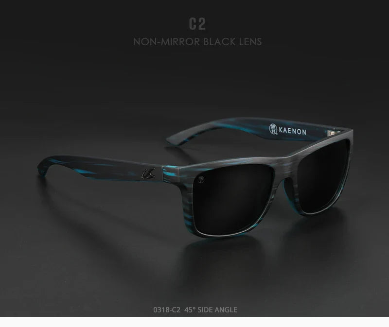 KAENON Square Polarized Sunglasses Men TR90 Flexible Sports Sun Glasses For Women Real Coating Lens With Original Box