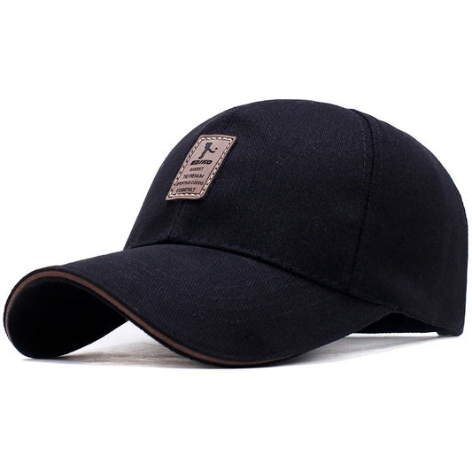 Men Structured Baseball Cap Solid Cotton Snapback Spring Autumn Women Label Stick