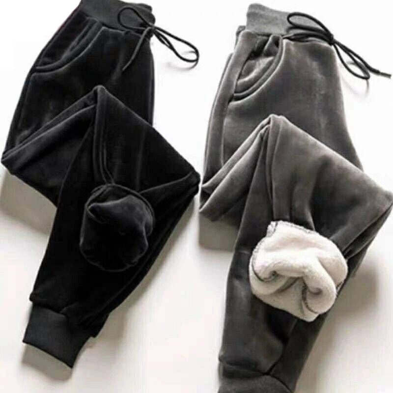Slim Women Pant Winter Lambskin Cashmere Pants Warm Female Casual Pants Harem