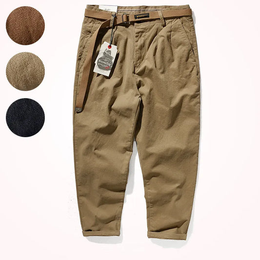 Retro Loose Casual Pencil Pants Men's Fashionable Washed Old Khaki