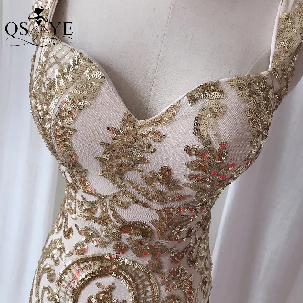 Evening wear Dresses: Mermaid Long Prom Gown Glitter Sequin Party Dress