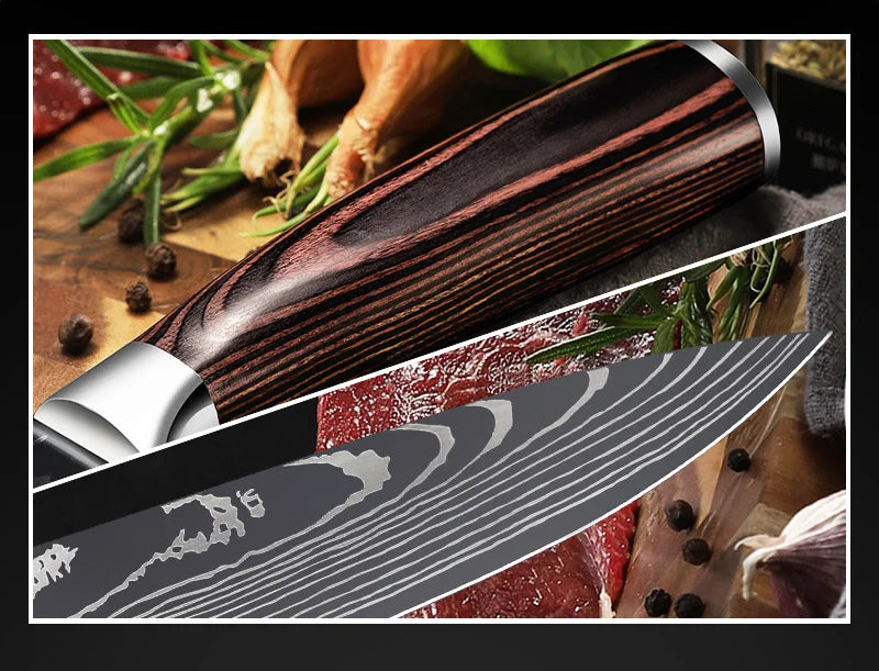Kitchen knives Set Professional Chef Knives Japanese 7CR17 440C High Carbon