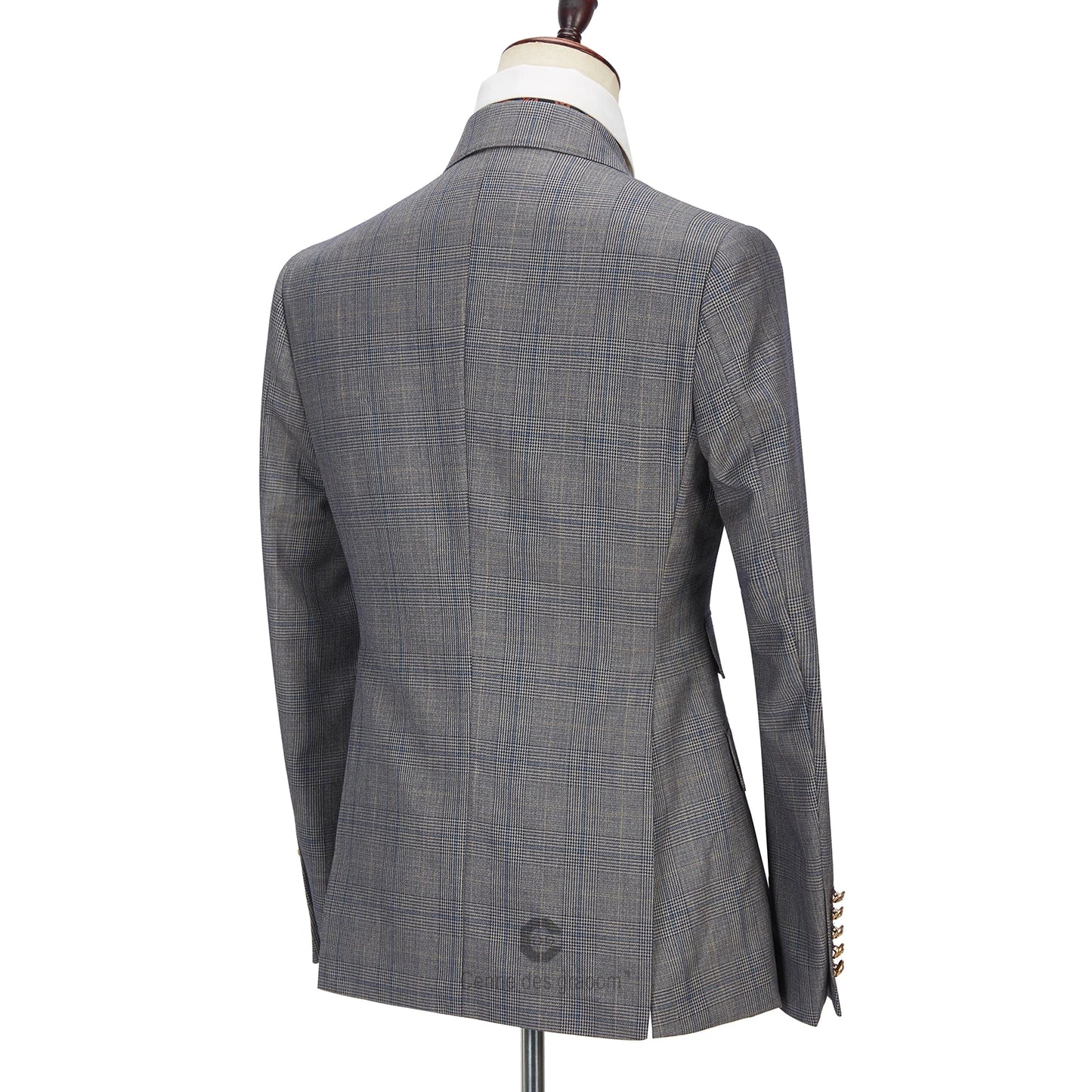 Tuxedo for Mens: Men Suit Tailor-Made Plaid Double Breasted 2 Pieces Blazer Pant