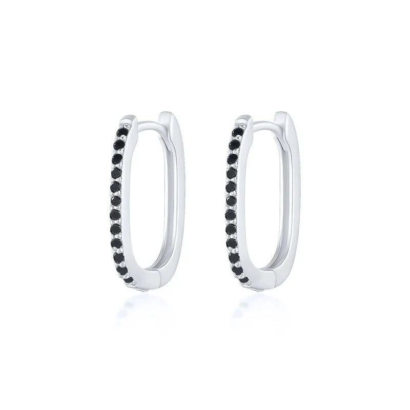 CANNER 925 Sterling Silver Square Piercing Huggie Hoop Earrings for Women Simple Cubic Zirconia Earings Fine Jewelry Pendientes