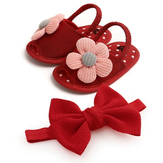 Darling Footwear for Your Little Sweetie Chic Sandals + Matching Headband Baby Girl Sandals for Any Occasion 0-18 Months