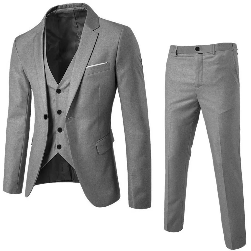 Tuxedo for Mens: Men’s Suit Slim 3-piece Suit R Business Wedding Party