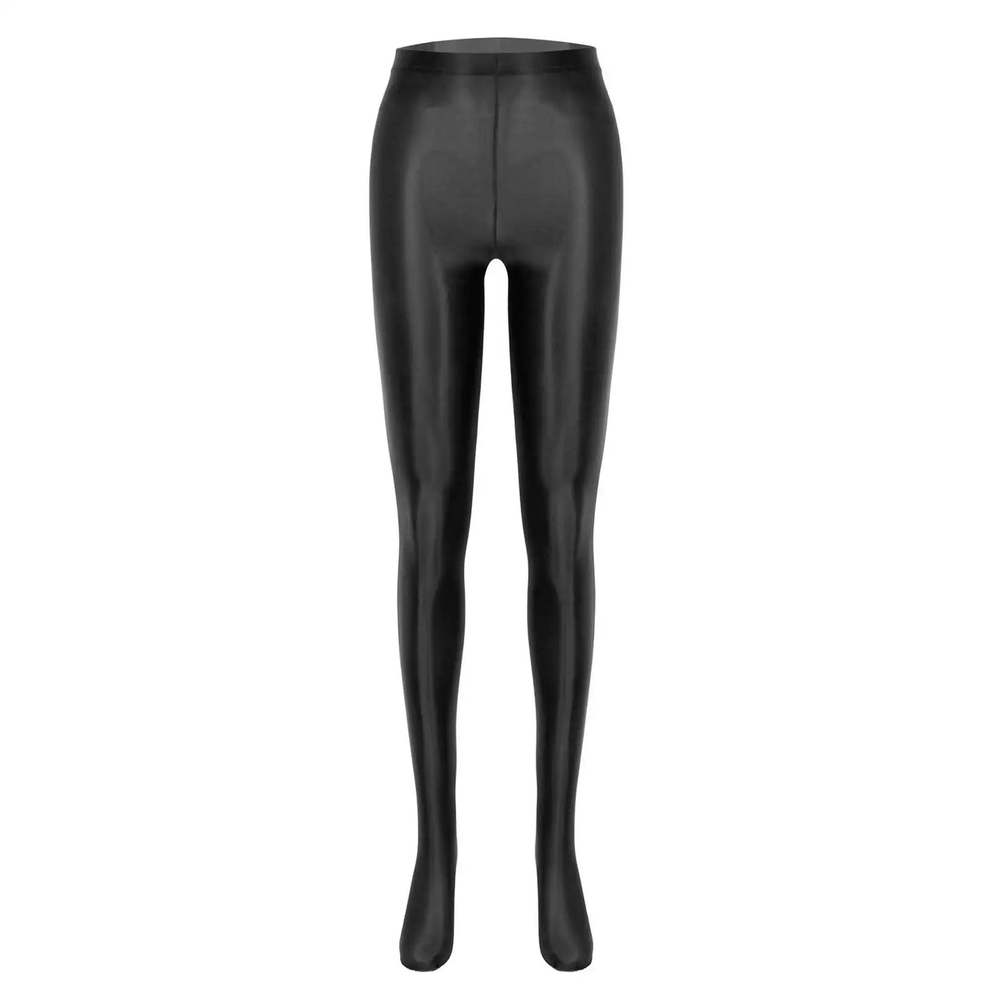 Women Glossy Solid Color Pantyhose High Waist Tights Stockings Footed Leggings