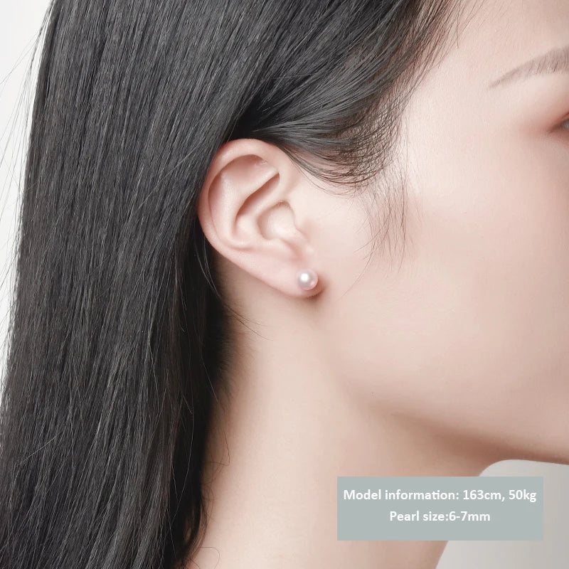 MIQIAO Real 18K Gold Earrings for Women Pure AU750 Natural Freshwater Pearl Earrings Simple Fashionable Fine Jewelry Gift