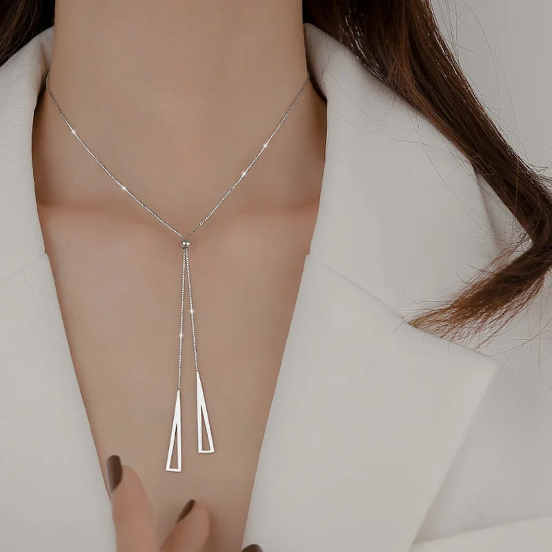 Women Choker Necklace Silver Color Temperament Small Beads Heart Butterfly