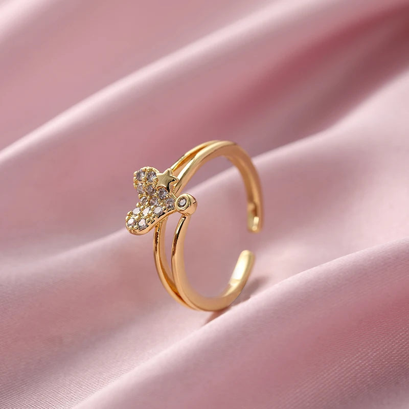 Stainless Steel Wedding Rings For Women Adjustable Engagement Women's Ring