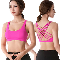 Bra for Women Push Up Cross Back Shockproof Running Gym Training