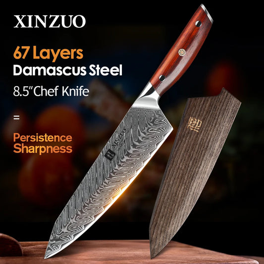 8.5 ''Inch Chef Knives Damascus Steel Japanese Kitchen Knives Damascus