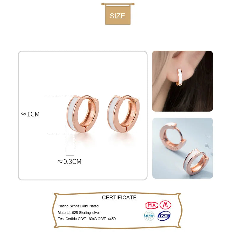 TrustDavis Man/Women's 925 Sterling Silver Hoop Earrings Cute Neat Gift For Girls/Boys Fine Jewelry Accessory Party Gift  DA1417