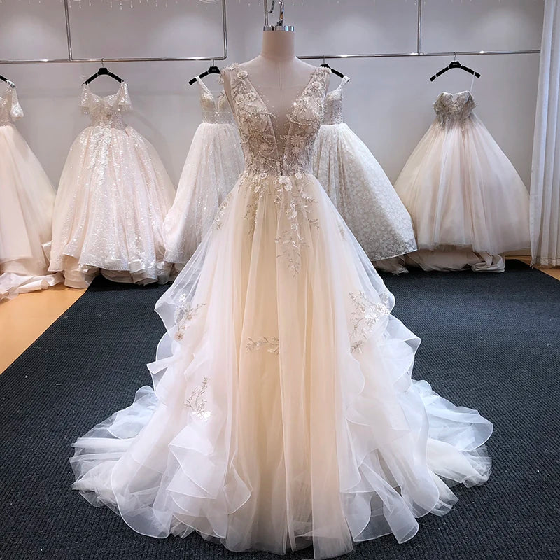 Evening Dresses: Wedding Dresses Luxury Beaded Backless Bridal Gown
