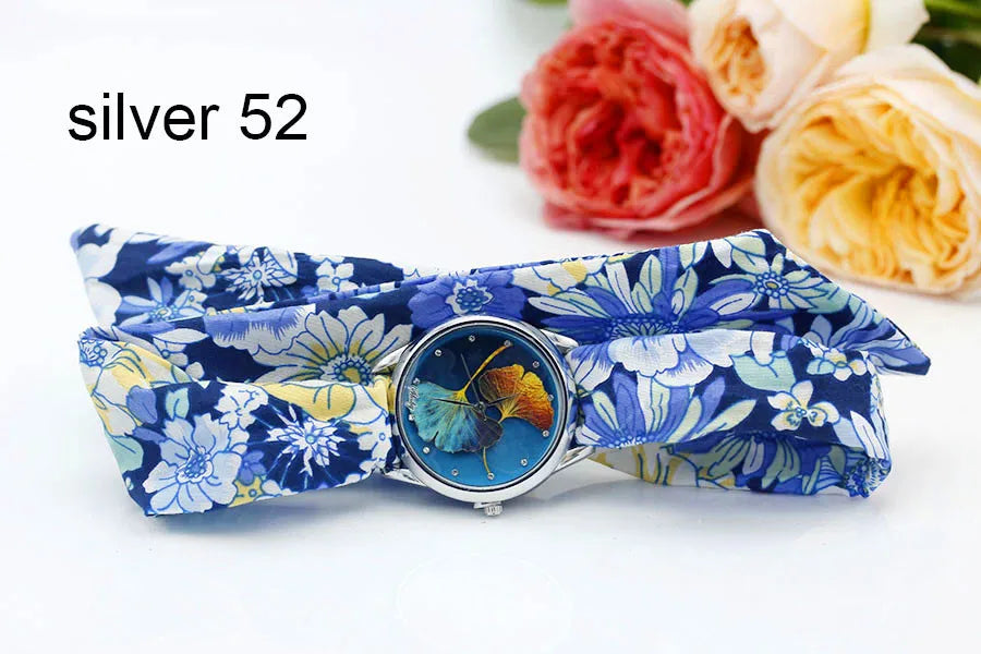 Shsby New Ladies Cloth Wristwatch Fashion Women Dress Watch High Quality Silver  Quartz Watch Sweet Girls Watch Fabric Clock