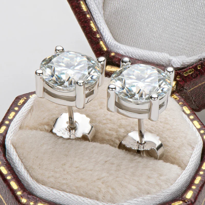 IOGOU 3mm/4mm/5mm/6.5mm/8mm/9mm/10mm/11mm Certified D VVS1 Moissanite Stud Earrings 925 Silver Earrings For Women Men Jewelry