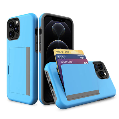 Credit Card Protective Wallets Case For iPhone 16 Pro 15 14 13 12 11 Pro Max for iPhone 16 Pro Max xr xs 7 8 Plus se 2020 Cover