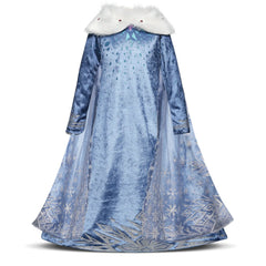 Elsa Winter Cosplay Costume for Girls Princess Party Queen Elsa Dress Kids