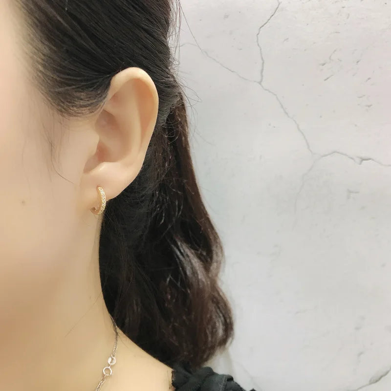 WANTME Real 925 Sterling Silver Gothic Simple White Zircon Hoop Earrings for Women Men Charms Unique Party Couple Jewelry 2021