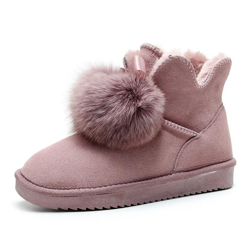 Leather Snow Boots Women Boots Fashion Australia Boots