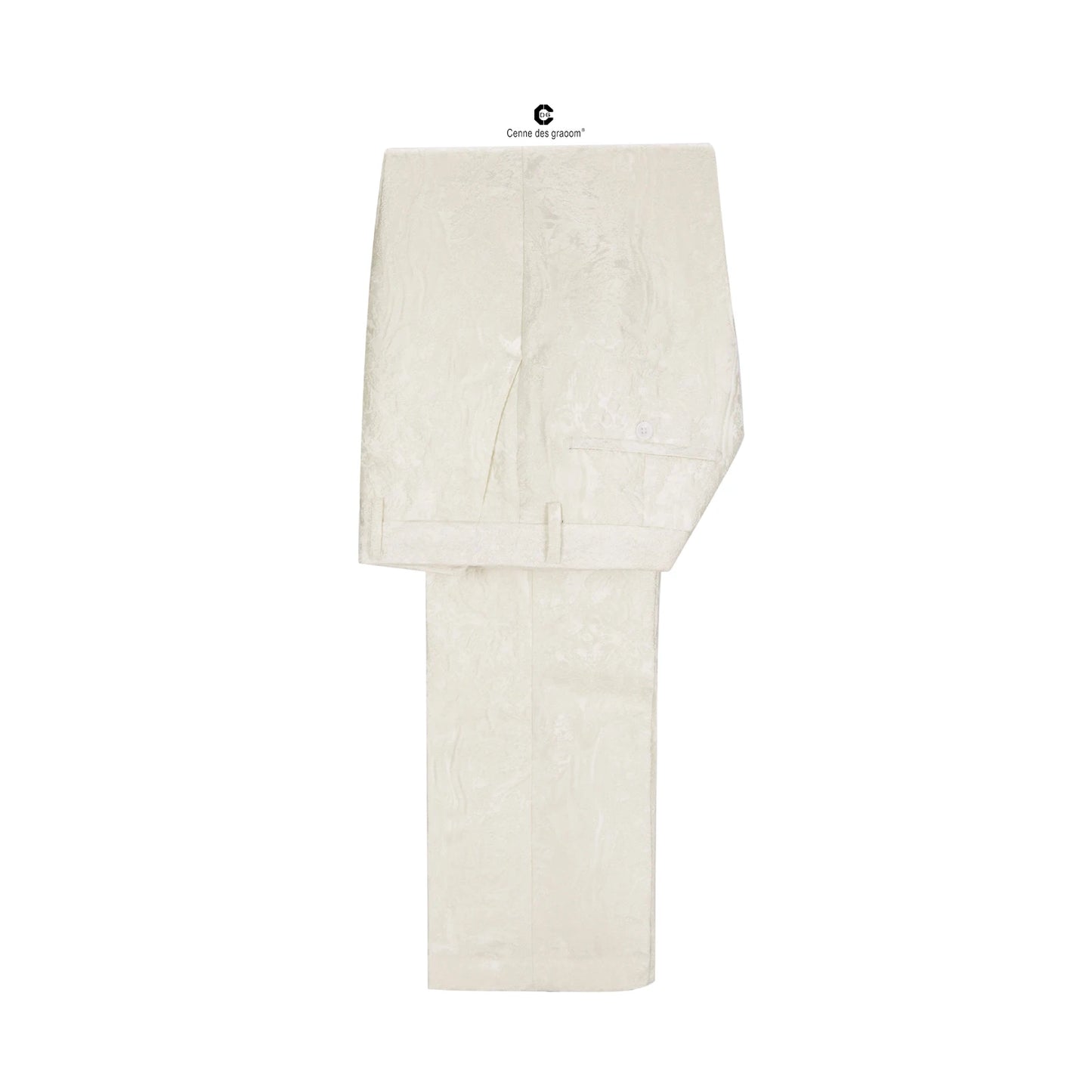 Tuxedo for Mens: Men Suit Two Pieces White Jacquard Tuxedo Tailor-Made
