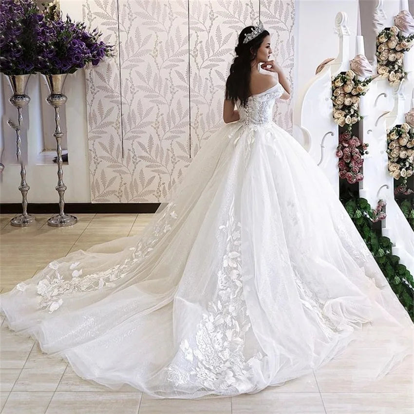 White Bridesmaid Dresses: Elegant Ball Gown Bride Wedding Dress