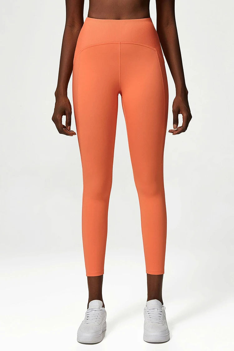 Women Yoga Pants Naked Feeling High Stretch Nylon High Waist Leggings Push Up