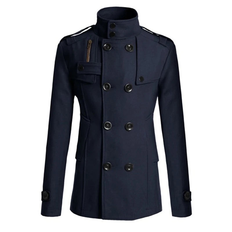 Men's Wool Overcoat Long Suit Men Woolen Windbreaker Man Woollen Coat