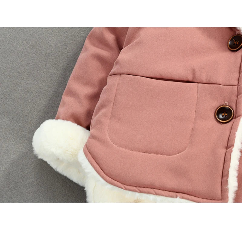 Baby Girls Jackets for Infants Thick Coats Girls Warm Hooded Velvet Jacket
