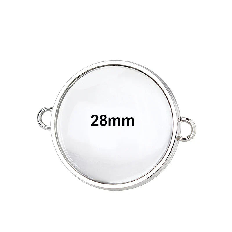 13pcs 17mm 23mm 28mm Women Bracelet Floating Locket Double Curved Glass Living Memory Locket Stainless Steel Jewelry Medallion