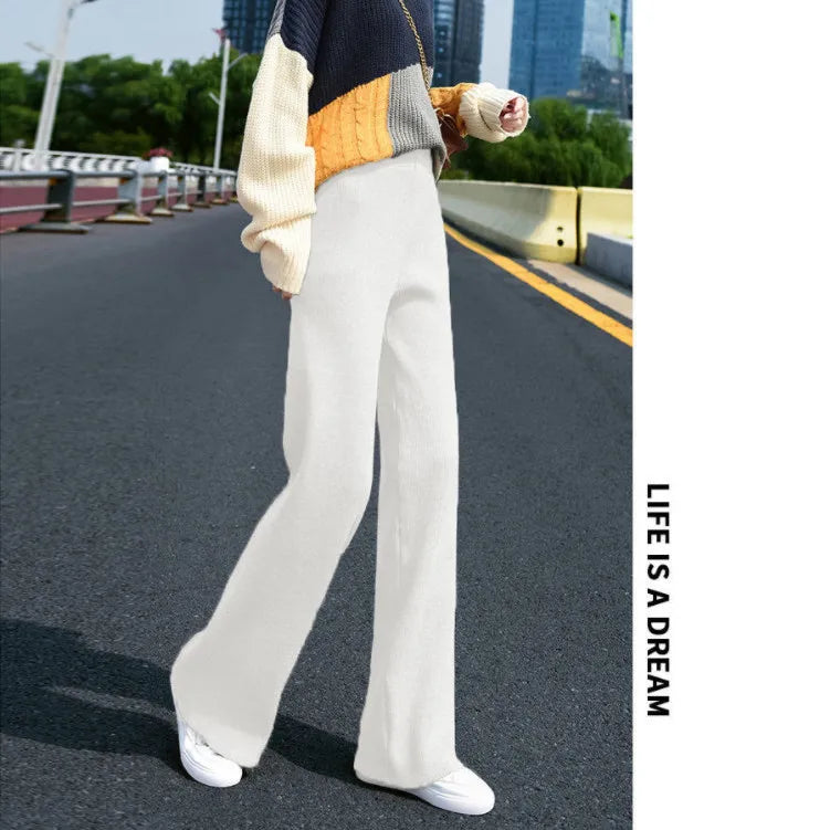 Pants Autumn And Winter Knit Sweater Wide Legs Women Pants
