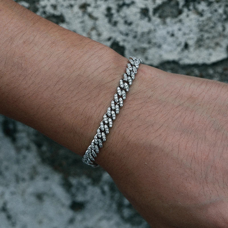 6mm 8mm Miami Cuban Chain Bracelet for Men Women Hip Hop 5A Cubic Zirconia Iced Out Jewelry