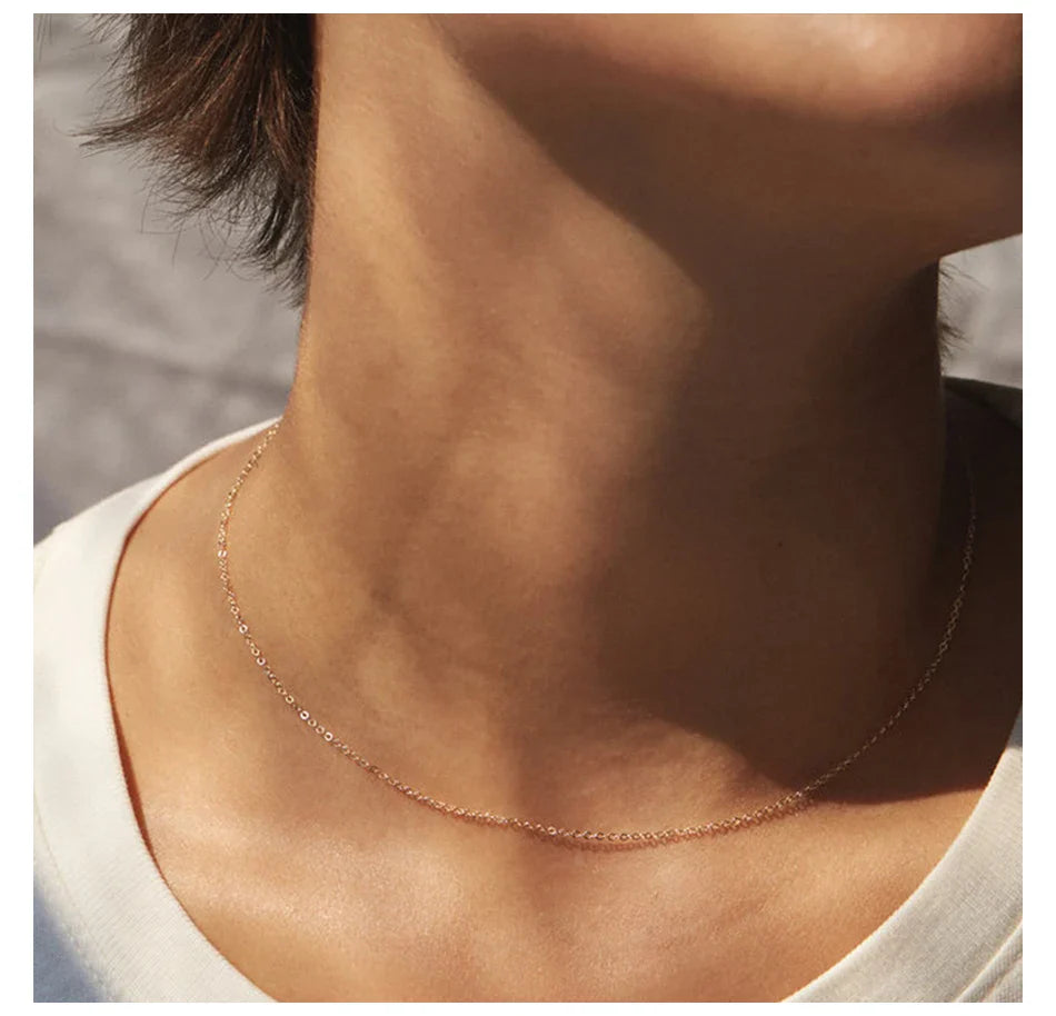 eManco Fine Chain Necklace Stainless Steel Gold Color Pendants Short Long Statement Women  Colar Gift Stainless Steel Jewelry