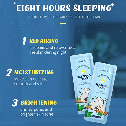 7pcs Skin Rejuvenation Sleeping Face Mask Anti Wrinkle Night Facial Pack Dark Circle Moisturize Anti-Aging Mask Facecare