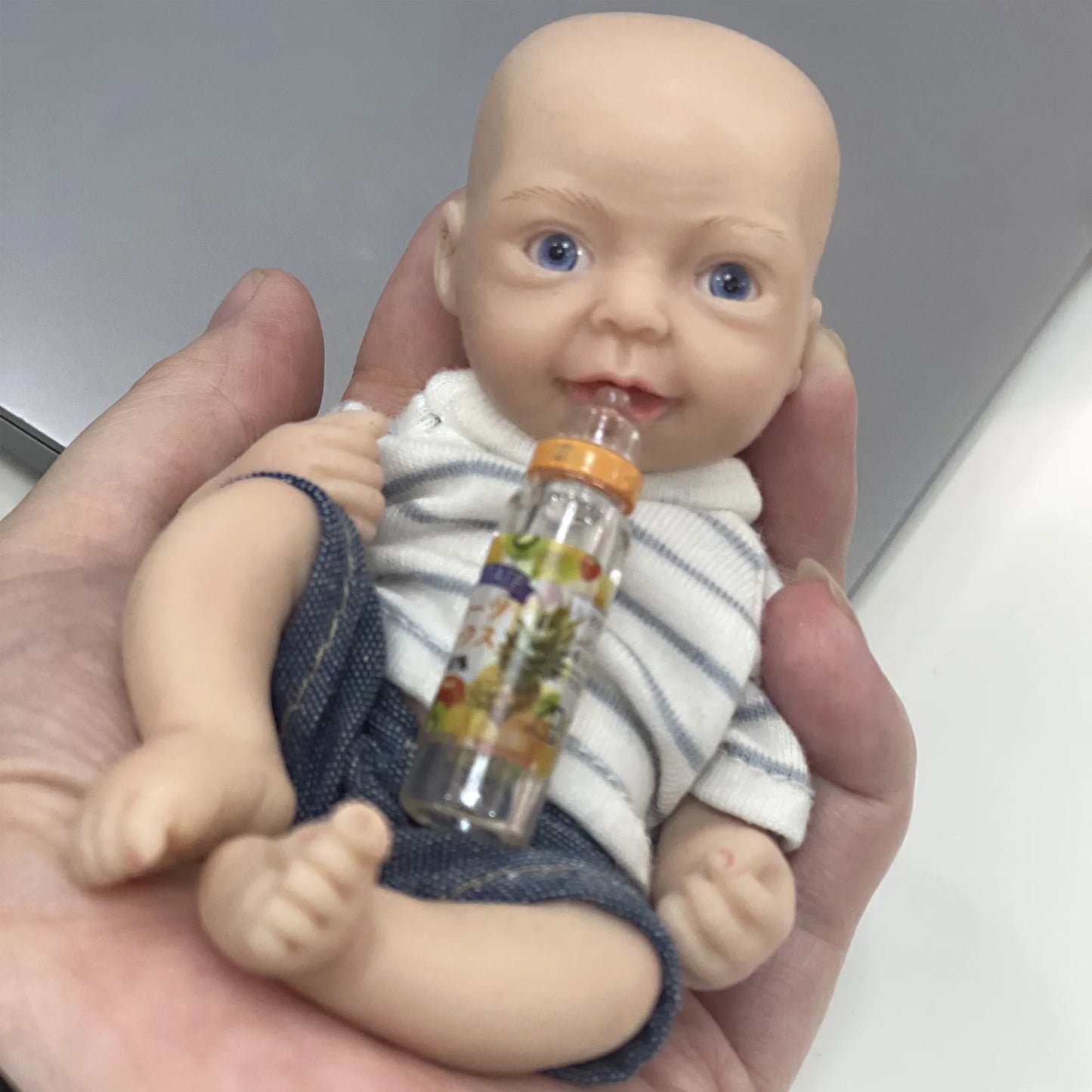 AnjoDoll Lovely 6 Inch Palm Newborn Babies Full Body Silicone Boys Reborn Dolls Bebe Reborn Corpo De Silicone Inteiro