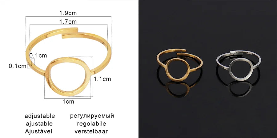 Fashion Euramerican Gold Colour Ring Rings Women Ring Stainless Steel Ring Woman